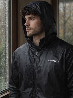 Alphalete Athletics Men's Infinity Explorer Windbreaker Jacket Black Medium
